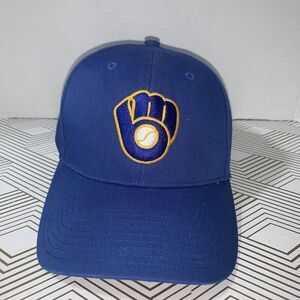 Milwaukee Brewers Forty Seven MLB‎ Baseball One Size Hat Cap Blue Snapback